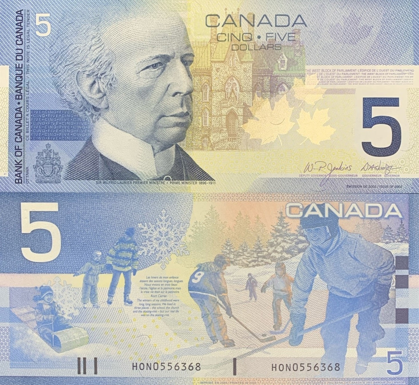 Canada 5 Dollars 2002 / 2005 P 101d UNC