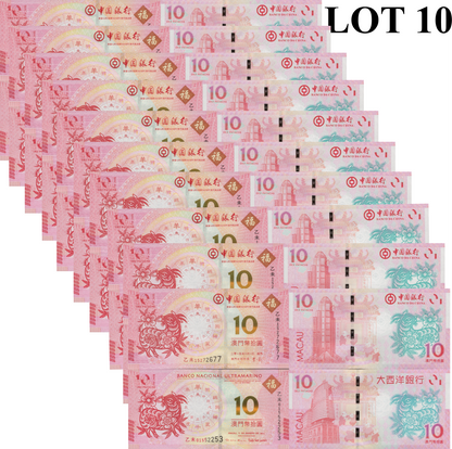 Macau Macao 10 2015 P 88 118 UNC BOC BNU COMM. Chinese Lunar Goat Set 2 Lot 10