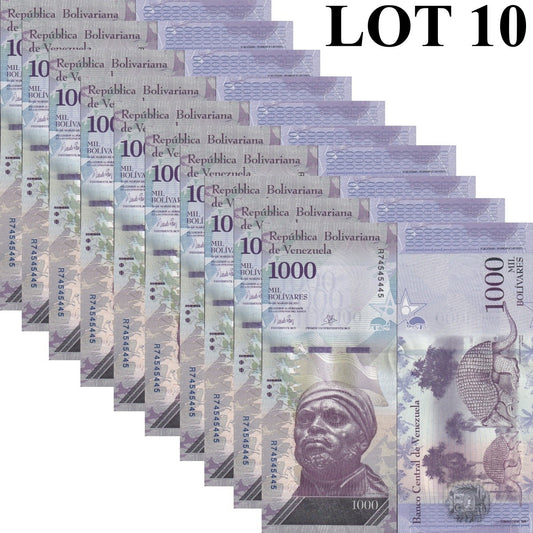 Venezuela 1000 Bolivars 2016-2017 P 95 Random Sign UNC 1/10 Bundle LOT 10 pcs