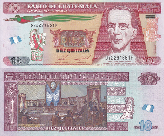 Guatemala 10 Quetzales 2020 P 123A UNC New design 
