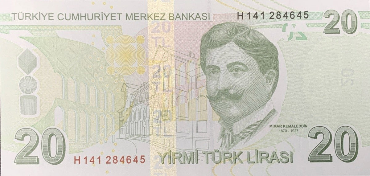 Turkey 20 Turk Lirasi 2009/2025 P 224 New Date UNC