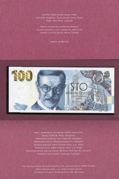 Czech Republic 100 Korun 2026 P New UNC 100th Annv With Folder