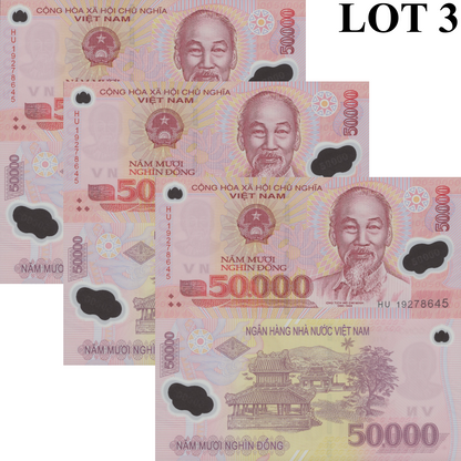 Viet Nam Vietnam 50000 Dong 2019 P 121 Polymer UNC Lot 3 pcs