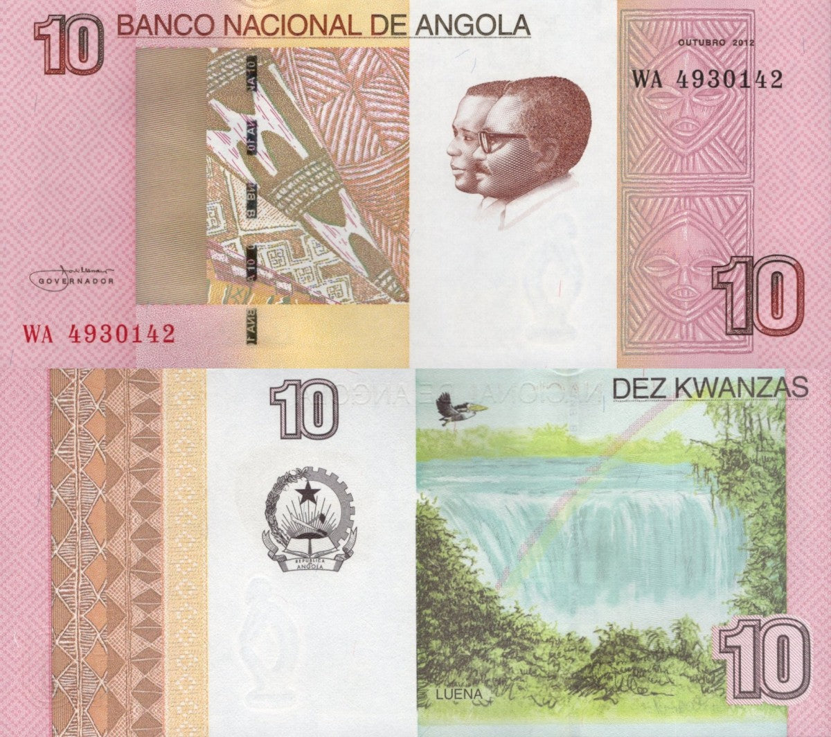 Angola 10 Kwanzas 2012 P 151B UNC 1/5 Bundle Lot 20 pcs