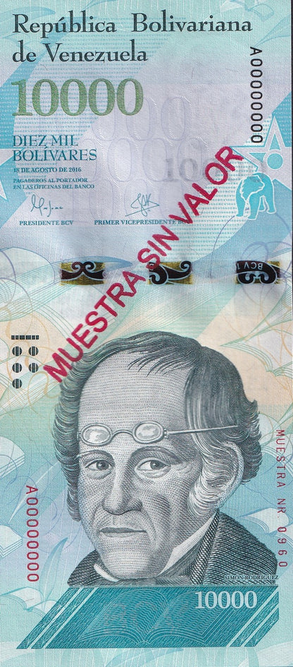 Venezuela 10000 Bolivars 2016 P 98 UNC SPECIMEN