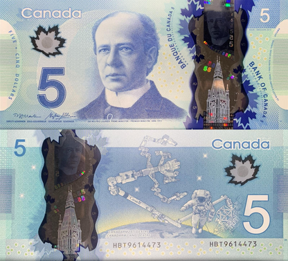 Canada 5 Dollars 2013 P 106b Polymer UNC Lot 3 pcs
