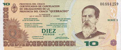 Argentina 10 Pesos 2002 P NL SERIE 1 UNC