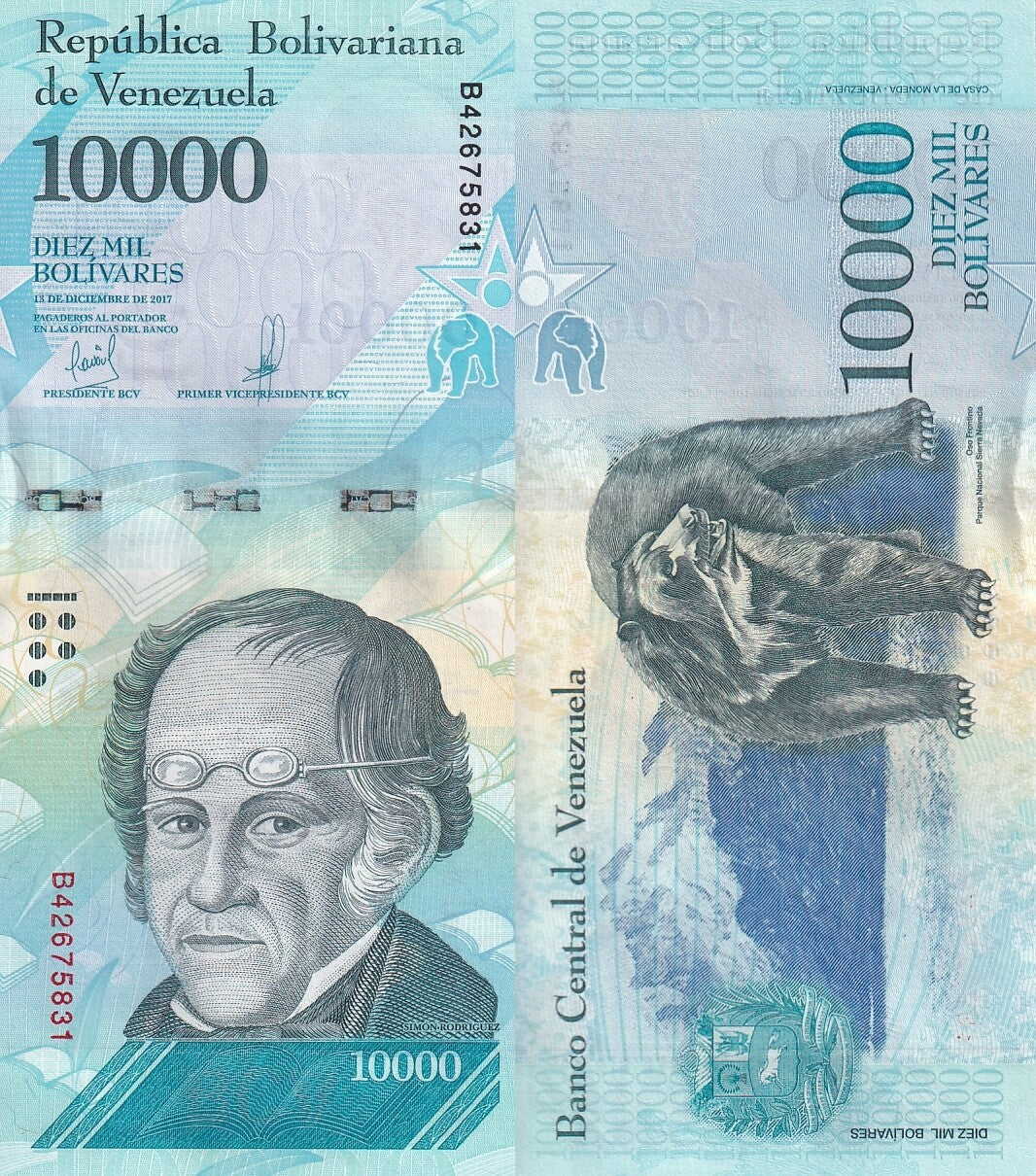 Venezuela 10000 Bolivares 2017 P 98b UNC