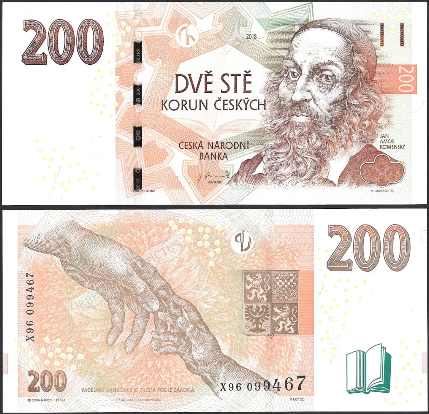 Czechia 200 Korun Ceskych 2018 P 19 UNC