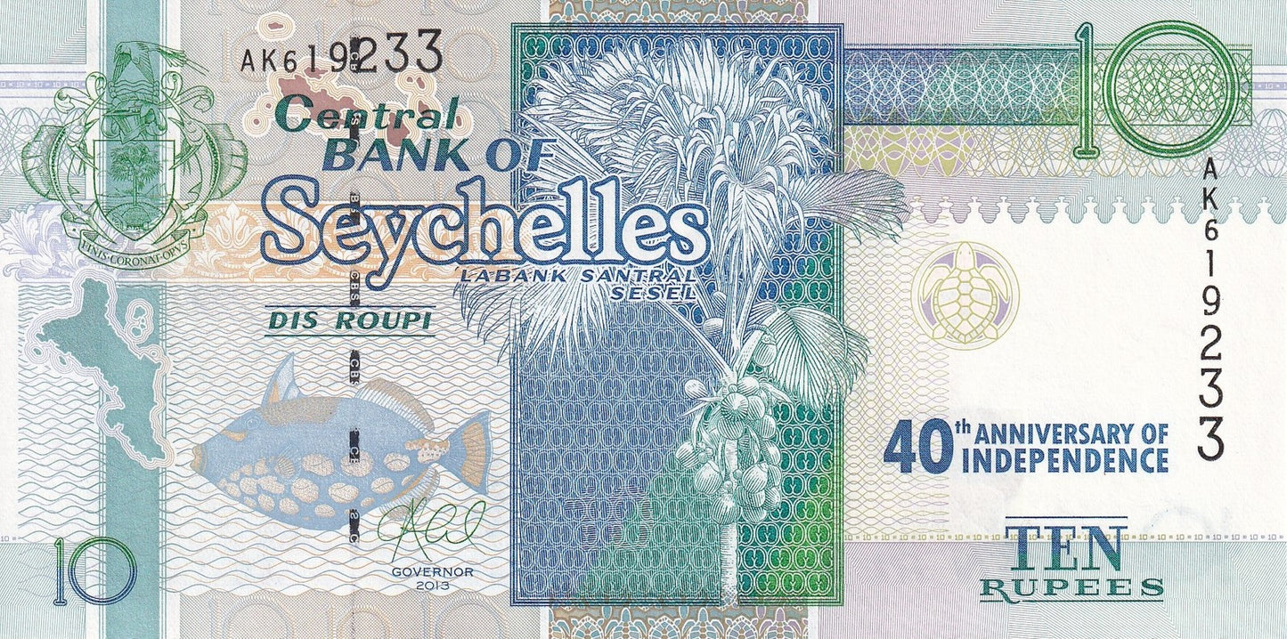 Seychelles 10 Rupees 2013 (2016) P 52 UNC Commemorative