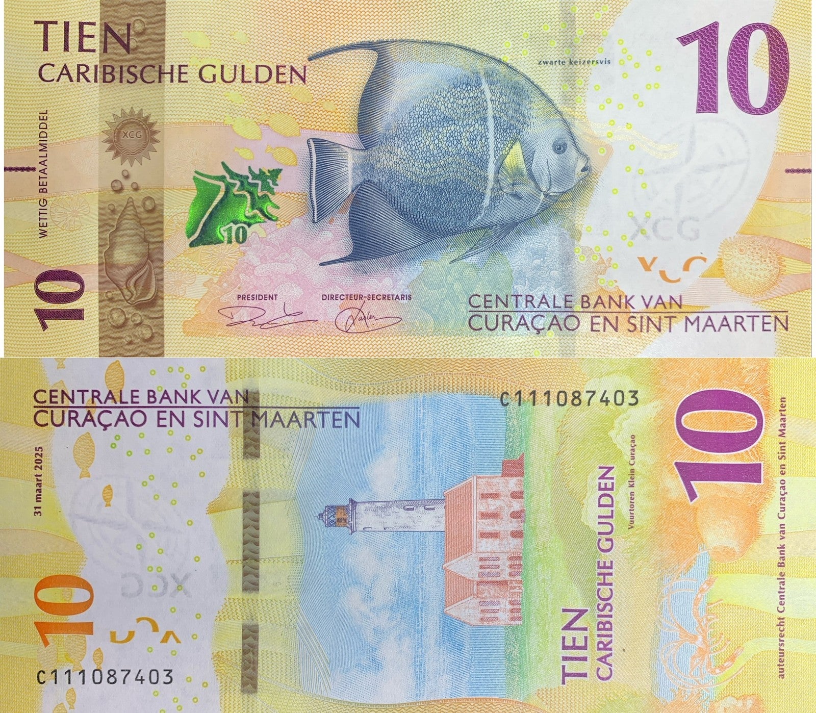 Curacao & Sint Maarten 10 Caribische Gulden 2025 P New UNC Lot 10 pcs