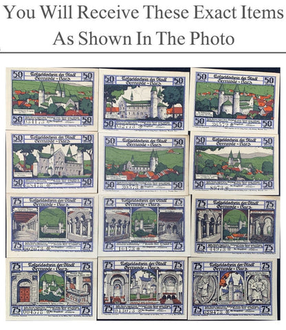Germany Notgeld GERNRODE 50 75 Pfennig 1921 Full Set 12 pcs