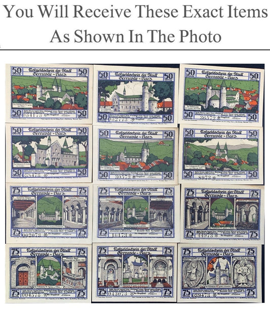 Germany Notgeld GERNRODE 50 75 Pfennig 1921 Full Set 12 pcs