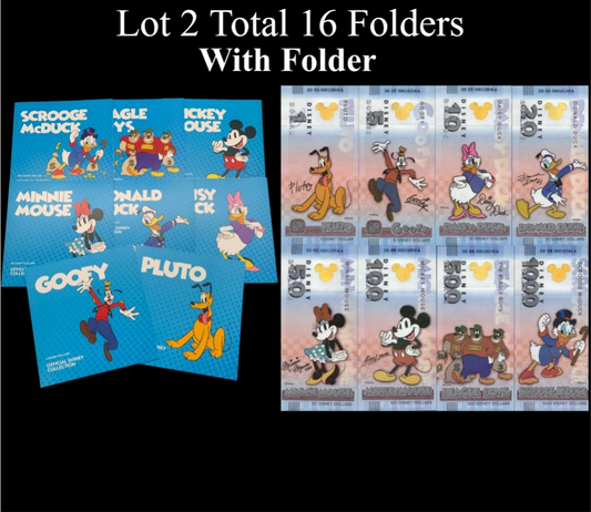 Disney Official Mickey Mouse & Frinds  2025 UNC Lot 2 Set 8 - 16 Folders