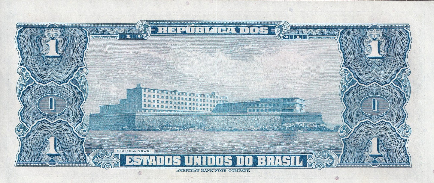 Brazil 1 Cruzeiro ND 1954-1958 P 150 UNC MINOR FOXING