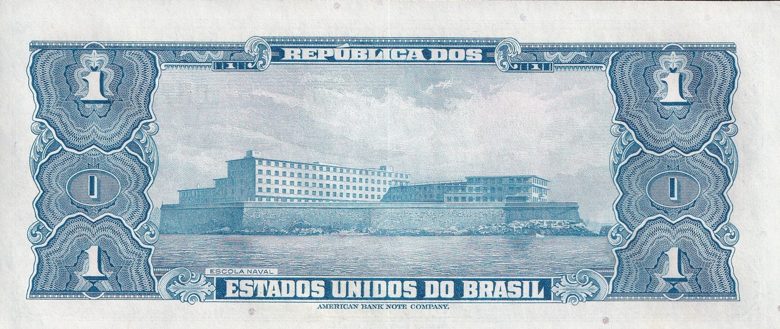 Brazil 1 Cruzeiro ND 1954-1958 P 150 UNC MINOR FOXING