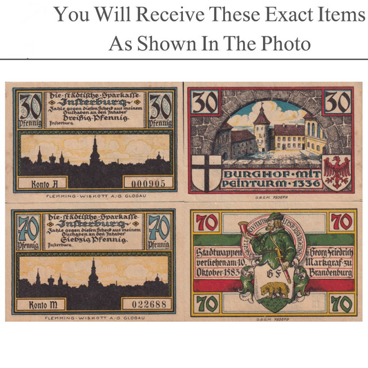 Germany Notgeld INSTERBURG 30 70 Pfennig 1921 Set 2 pcs