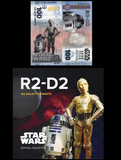 Disney Official Star Wars 100 Galactic Credits 2025 R2-D2 UNC With Folder