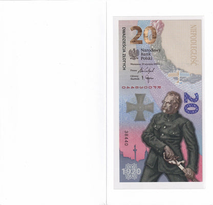 Poland 20 Zlotych 2020 P 194 UNC Commemorative Warsaw Battle  With Folder