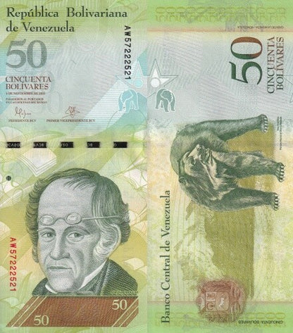 Venezuela 50 Bolivares 2015 P 92k UNC