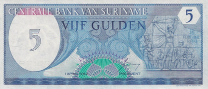 Suriname 5 Gulden 1982 P 125 UNC