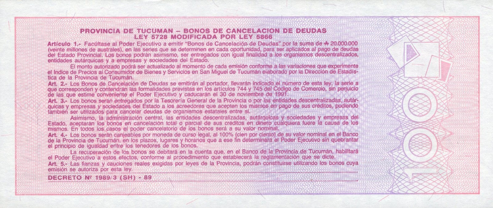 Argentina 100 Australes 1991 P S2715(1) UNC