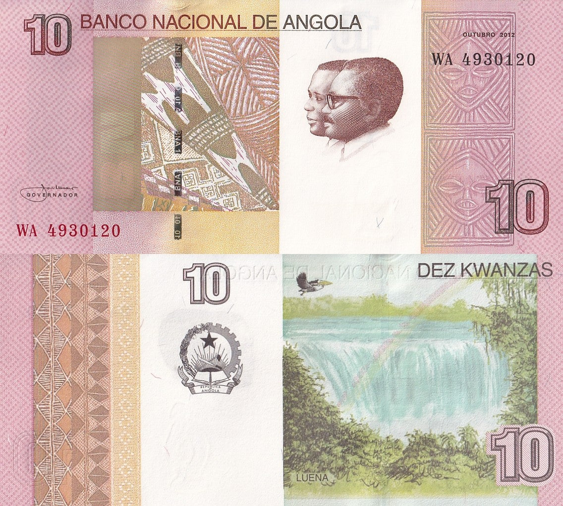 Angola 10 Kwanzas 2012 P 151B UNC 1/10 Bundle LOT 10 pcs
