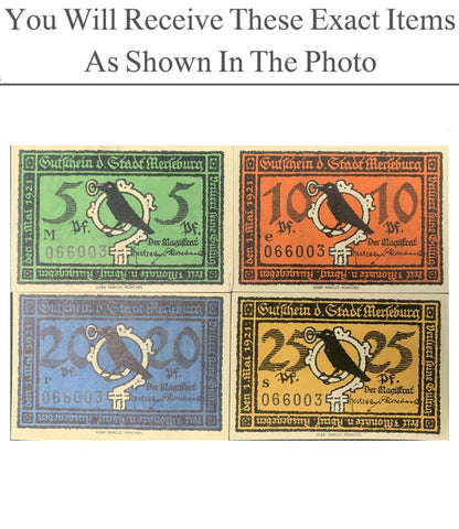 Germany Notgeld MERSEBURG 5 10 20 25 Pfennig 1921 Full Set 4 pcs