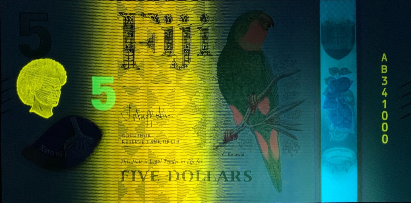 Fiji 5 Dollars 2026 P New Design Polymer UNC