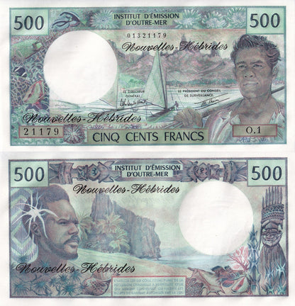 New Hebrides 500 Francs 1980 P 19 UNC