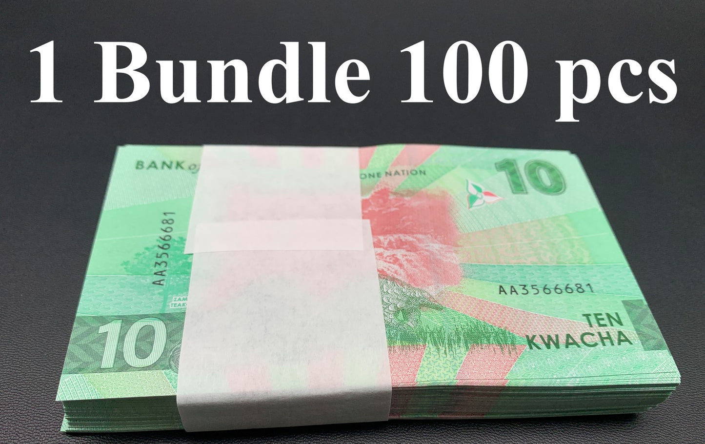 Zambia 10 Kwacha 2024 2025 P New Issue UNC AA Prefix 1 Bundle 100 pcs