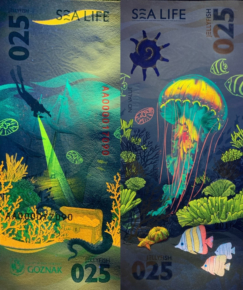 Goznak Sea Life Test Note 2025 New Jellyfish AA First Prefix UNC