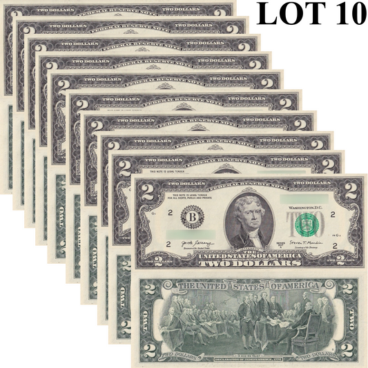 United States USA 2 Dollars 2017A P 545 ''B'' NEW YORK UNC 1/10 Bundle Lot 10 p