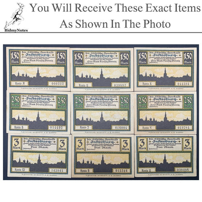 Germany Notgeld OBERHOF 1.5 2.5 3 Mark ND 1921-1923 Set 9 pcs