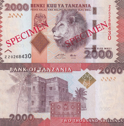 Tanzania 2000 Shilingi ND 2010-2025 P 42 UNC Specimen