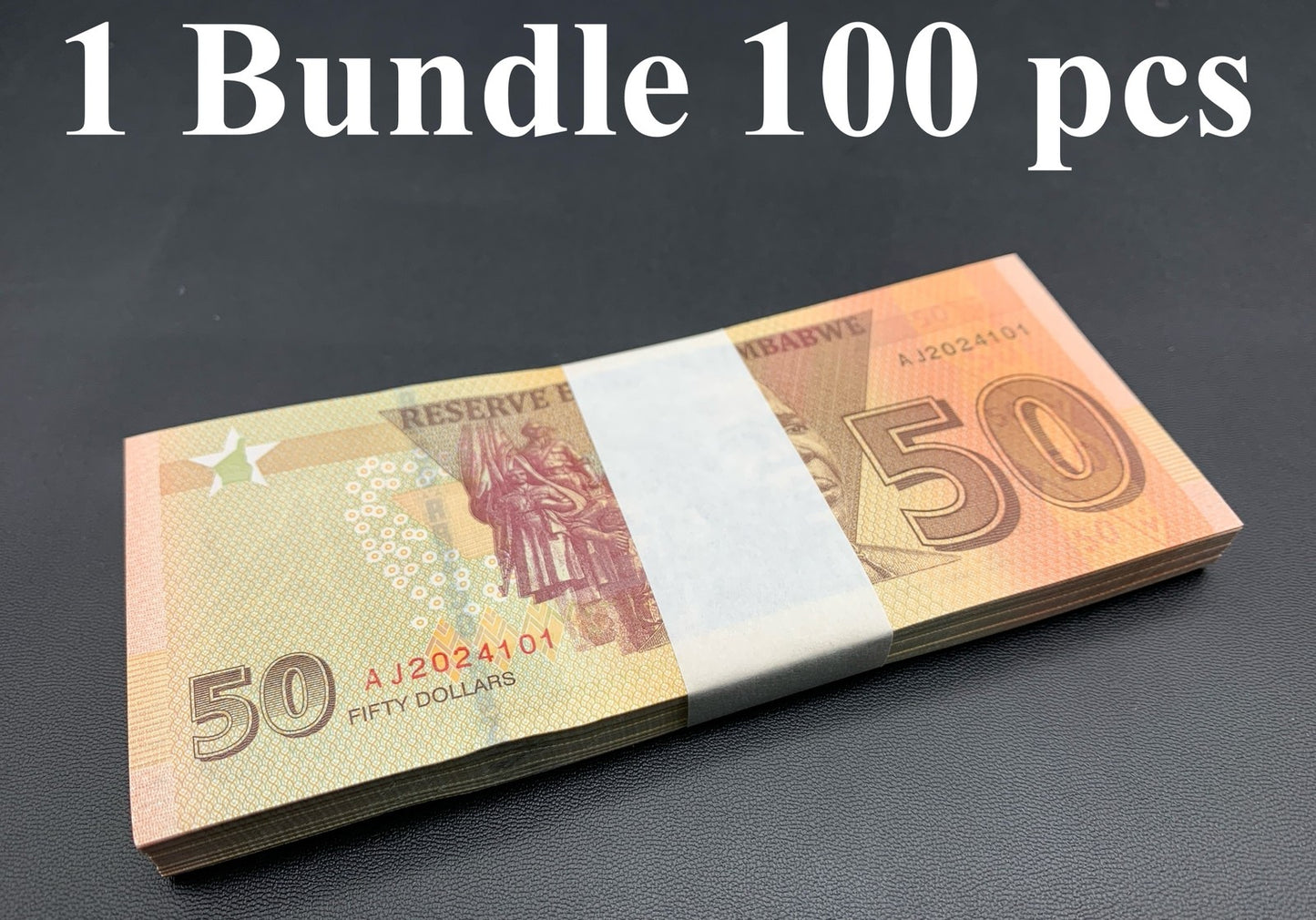 Zimbabwe 50 Dollars 2020 P 105 UNC 1 Bundle Lot 100 pcs