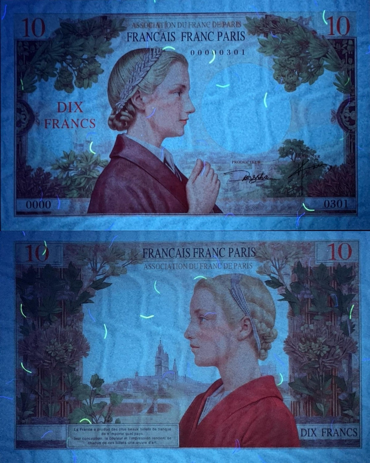 France TEST NOTE 10 Francs COMM. Fantasy Banknote Oil Painting Style