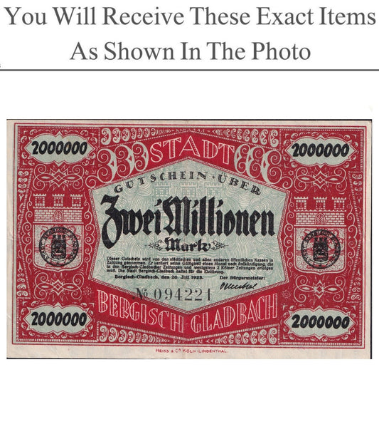 Germany Notgeld BERGISCH GLADBACH 2000000 Mark 1923
