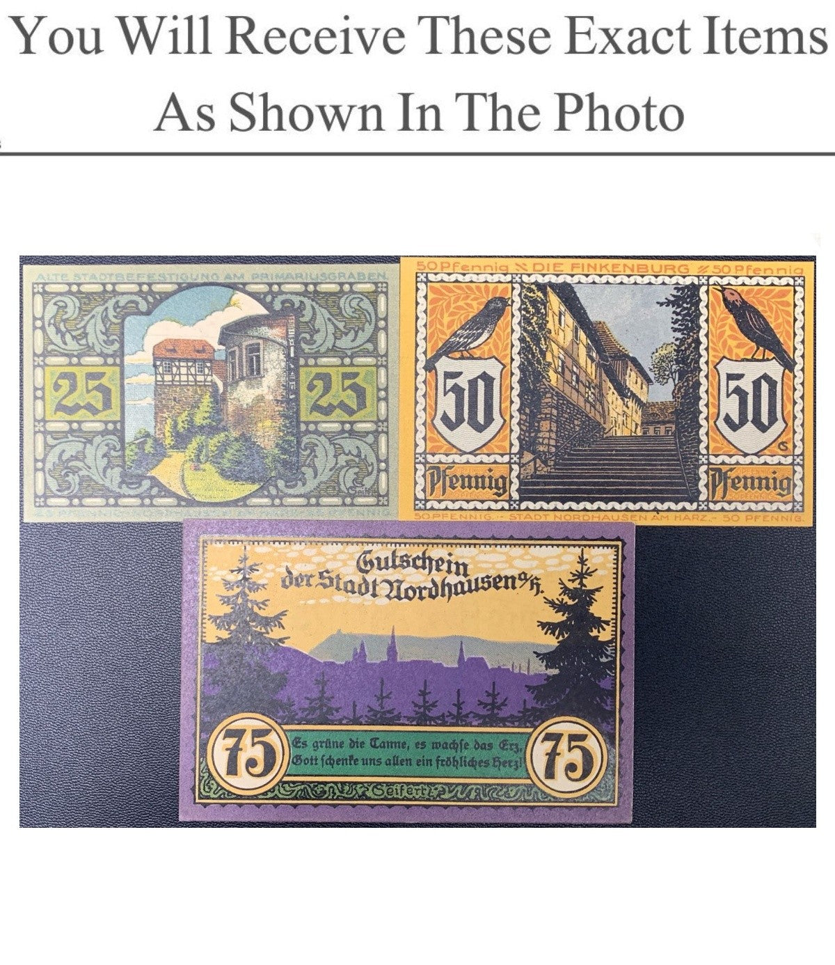 Germany Notgeld NORDHAUSEN 25 50 75 Pfennig 1921 Set 3 pcs