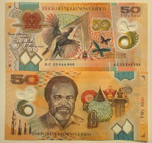 Papua New Guinea 50 Kina 2025 P New Issue Polymer UNC Commemorative