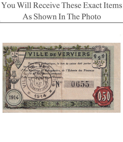 Belgium Notgeld VERVIERS 50 Centimes 1914