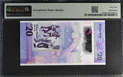 Ireland Northern 20 Pounds 2019 P 345a Polymer UNC PMG 69 EPQ 2nd TOP POP