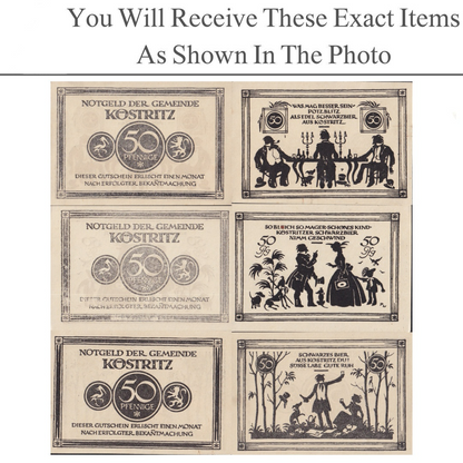 Germany Notgeld KOSTRITZ 50 Pfennig 1921 Set 3 pcs