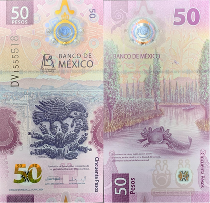 Mexico 50 Pesos 2025 P New Issue Polymer UNC Commemorative
