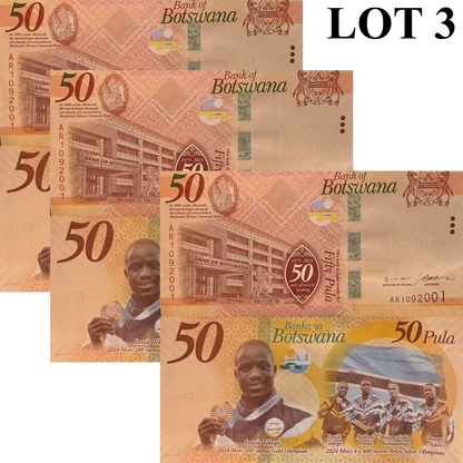 Botswana 50 Pula 2025/2026 P New Design UNC Commemorative Lot 3 pcs