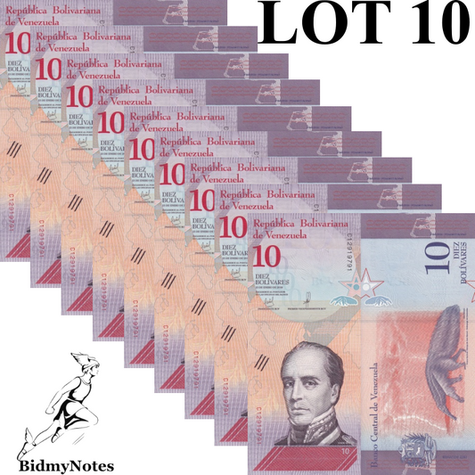 Venezuela 10 Bolivares 2018 P 103 UNC 1/10 Bundle LOT 10 pcs