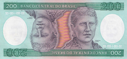 Brazil 200 Cruzeiros ND 1981-1984 P 199 UNC FOXING