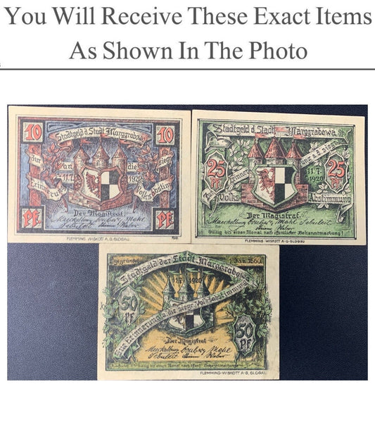 Germany Notgeld MARGGRABOWA 10 25 50 Pfennig 1920 Full Set 3 pcs