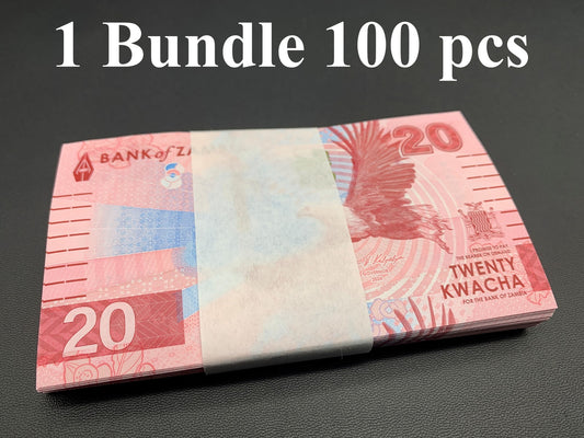 Zambia 20 Kwacha 2024 2025 P New Issue UNC AA Frist Prefix 1 Bundle 100 pcs