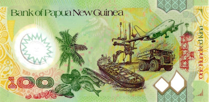 Papua New Guinea 100 Kina 2005 P 33 Polymer UNC AA Frist Prefix
